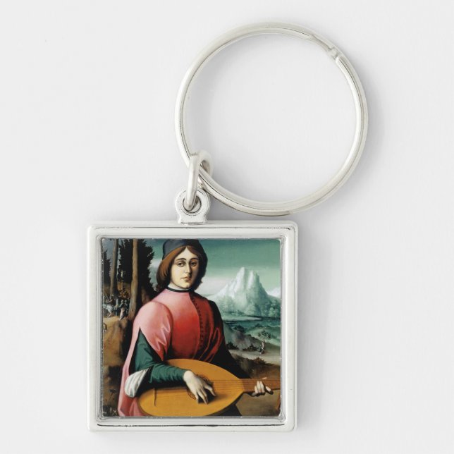 Portrait of a Young Man with a Lute Keychain (Front)