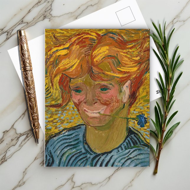Portrait of a Young Man with Cornflower, Van Gogh Postcard (Creator Uploaded)