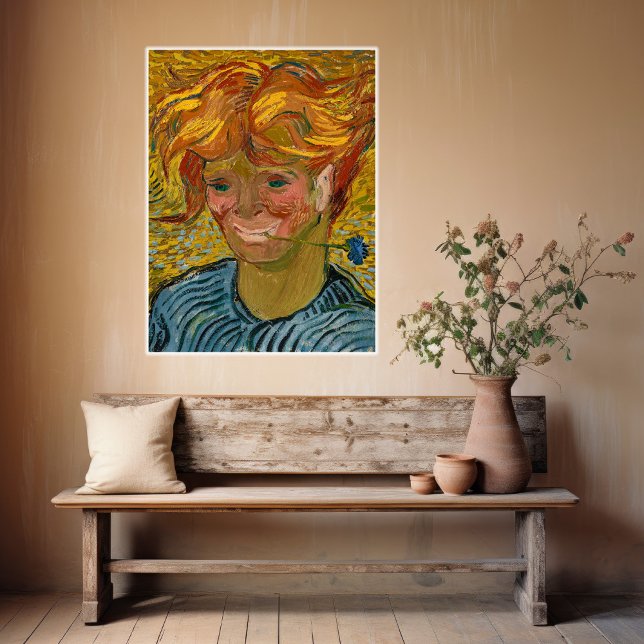 Portrait of a Young Man with Cornflower, Van Gogh Poster (Creator Uploaded)
