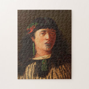'Portrait of a Young Maori Woman with Moko' Jigsaw Puzzle