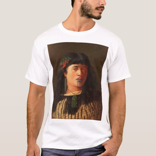 'Portrait of a Young Maori Woman with Moko' T-Shirt (Front)
