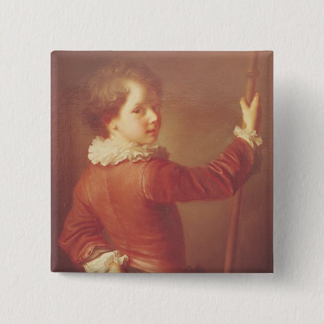 Portrait of a Young Pilgrim, 1725 2 Inch Square Button (Front)