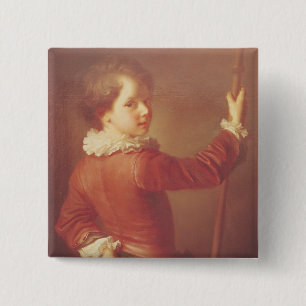Portrait of a Young Pilgrim, 1725 2 Inch Square Button