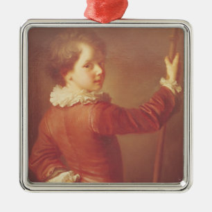 Portrait of a Young Pilgrim, 1725 Metal Ornament