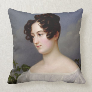 Portrait of a Young Woman, 1827 (oil on canvas) Throw Pillow