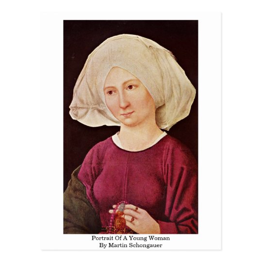Portrait Of A Young Woman By Martin Schongauer Postcard