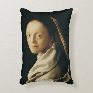 Portrait of a Young Woman, c.1663-65 Decorative Pillow