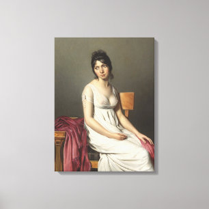 Portrait of a Young Woman in White Canvas Print