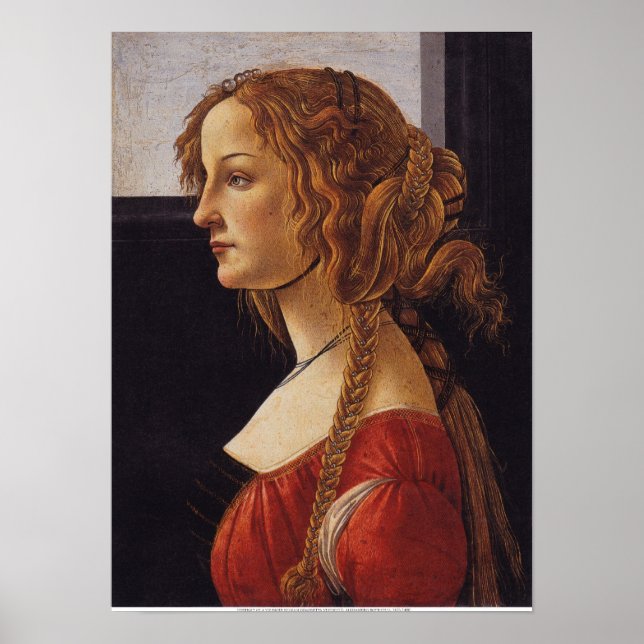 Portrait of A Young Woman - Simonetta Vespucci Poster (Front)
