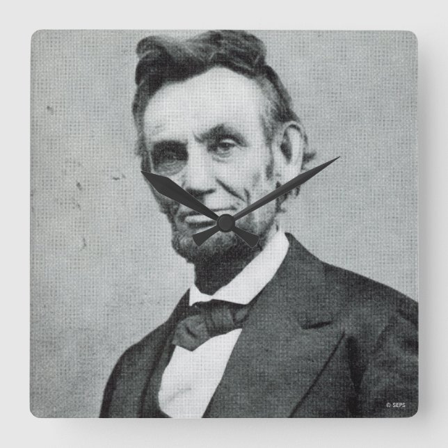 Portrait of Abe Lincoln 1 Square Wall Clock (Front)
