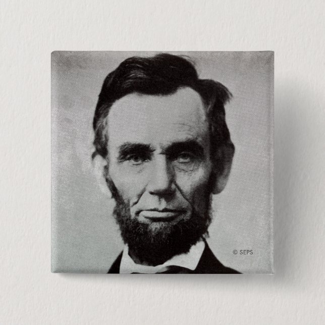 Portrait of Abe Lincoln 2 2 Inch Square Button (Front)
