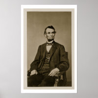 Portrait of Abraham Lincoln (1809-65) (b/w photo)