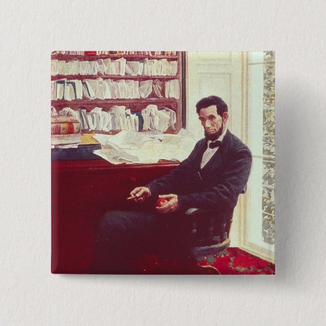 Portrait of Abraham Lincoln 2 Inch Square Button (Front)
