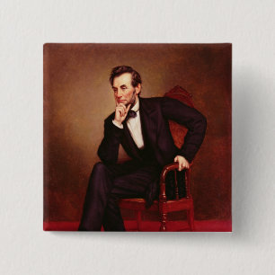 Portrait of Abraham Lincoln 2 Inch Square Button