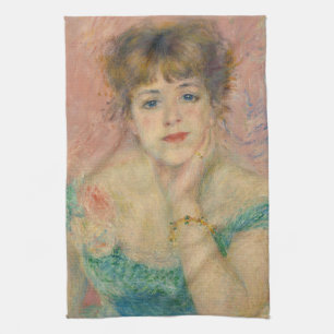 Portrait of Actress Jeanne Samary, Auguste Renoir Kitchen Towel