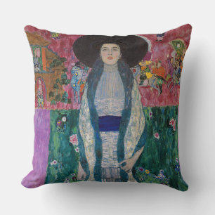 Portrait of Adele Bloch Bauer, Gustav Klimt Throw Pillow