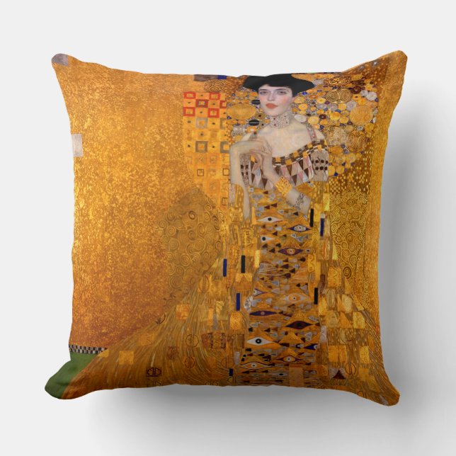 Portrait of Adele Bloch-Bauer I, 1907 by Klimt Throw Pillow (Front)