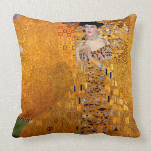 Portrait of Adele Bloch-Bauer I, 1907 by Klimt Throw Pillow