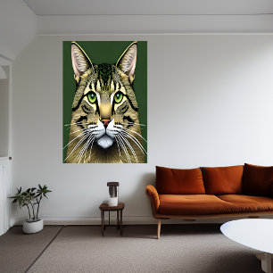 Portrait of adorable cat   AI Art Poster