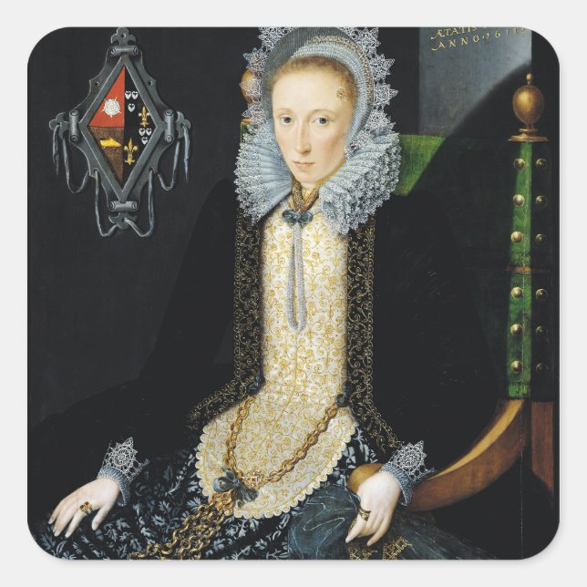 Portrait of Adriana van Nesse, 1611 Square Sticker (Front)