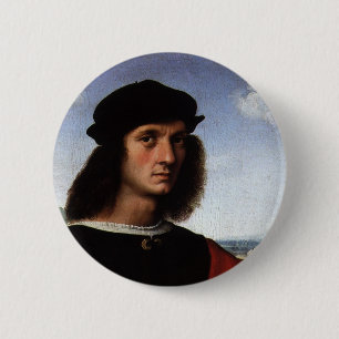 Portrait of Agnolo Doni by Raphael Sanzio 2 Inch Round Button
