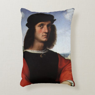 Portrait of Agnolo Doni by Raphael Sanzio Accent Pillow