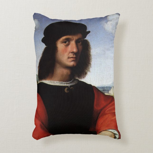 Portrait of Agnolo Doni by Raphael Sanzio Accent Pillow (Front(Vertical))