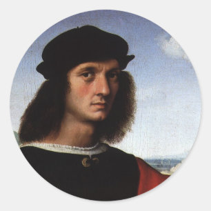 Portrait of Agnolo Doni by Raphael Sanzio Classic Round Sticker