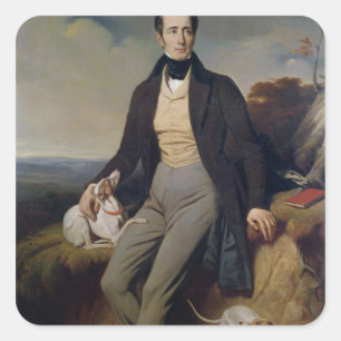 Portrait of Alphonse de Lamartine  1830 Square Sticker