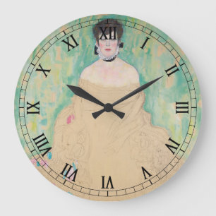 Portrait of Amalie Zuckerkandl by Gustav Klimt Large Clock