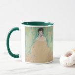 Portrait of Amalie Zuckerkandl by Gustav Klimt Mug<br><div class="desc">The Unfinished Portrait of Amalie Zuckerkandl (1917) by Gustav Klimt is a vintage Victorian Era Symbolism fine art portrait painting featuring a woman seated with her arms folded towards her and her off the shoulder gown flowing to the floor. Art critics predict that this piece would have incorporated Klimt's classic...</div>