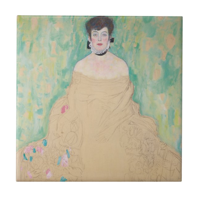 Portrait of Amalie Zuckerkandl by Gustav Klimt Tile (Front)