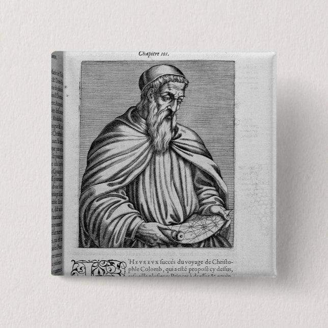 Portrait of Amerigo Vespucci 2 Inch Square Button (Front)