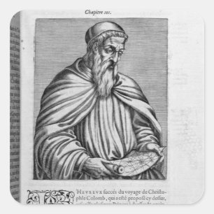 Portrait of Amerigo Vespucci Square Sticker