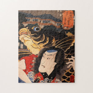 Portrait of an actor with a fish jigsaw puzzle