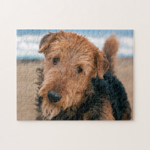 Portrait of an Airedale Terrier Jigsaw Puzzle