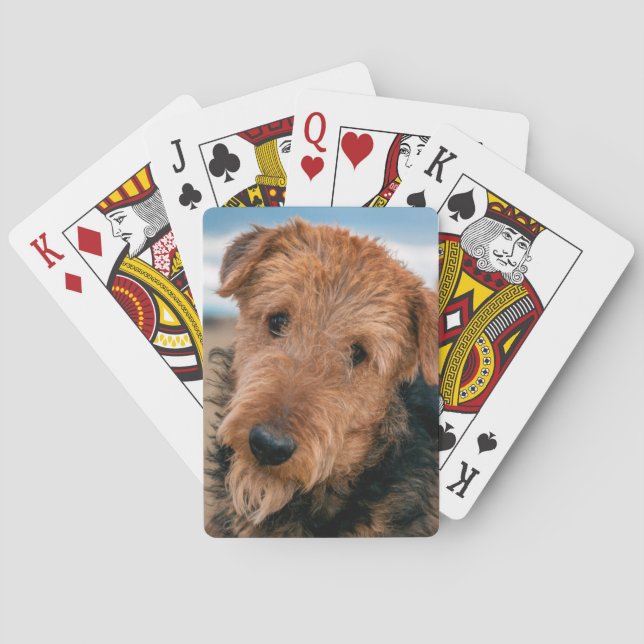 Portrait of an Airedale Terrier Playing Cards (Back)