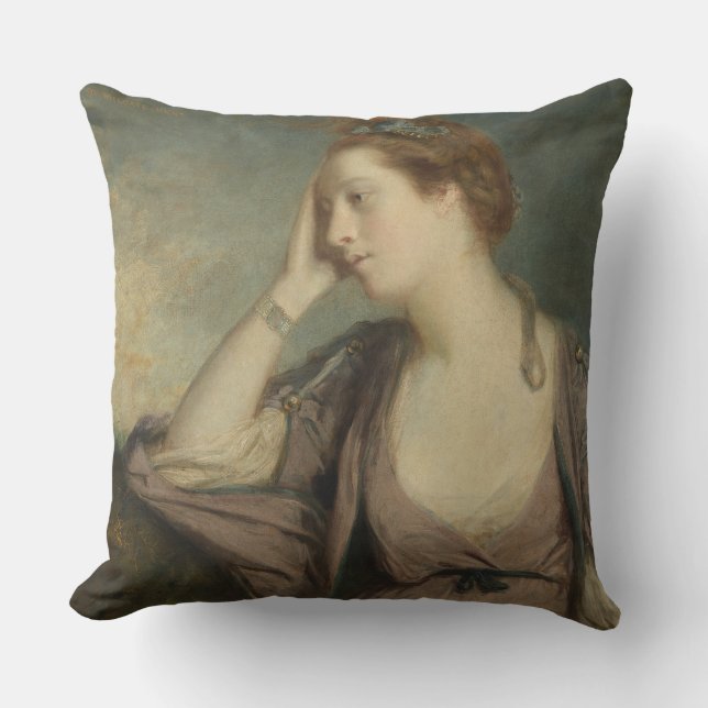 Portrait of an Annoyed Woman  Throw Pillow (Front)