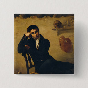Portrait of an Artist in his Studio 2 Inch Square Button