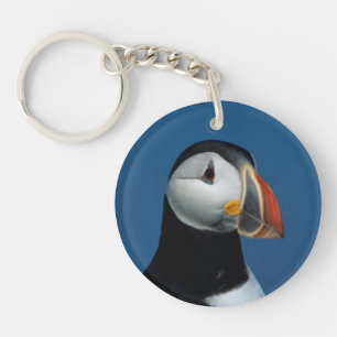 Portrait of an Atlantic Puffin Keychain