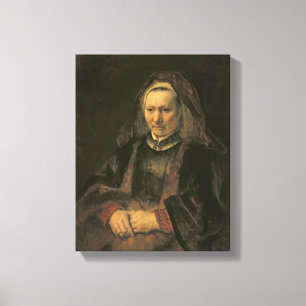 Portrait of an Elderly Woman, c. 1650 Canvas Print