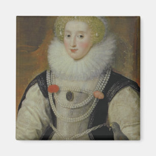 Portrait of an Elizabethan Lady with a Parrot Magnet