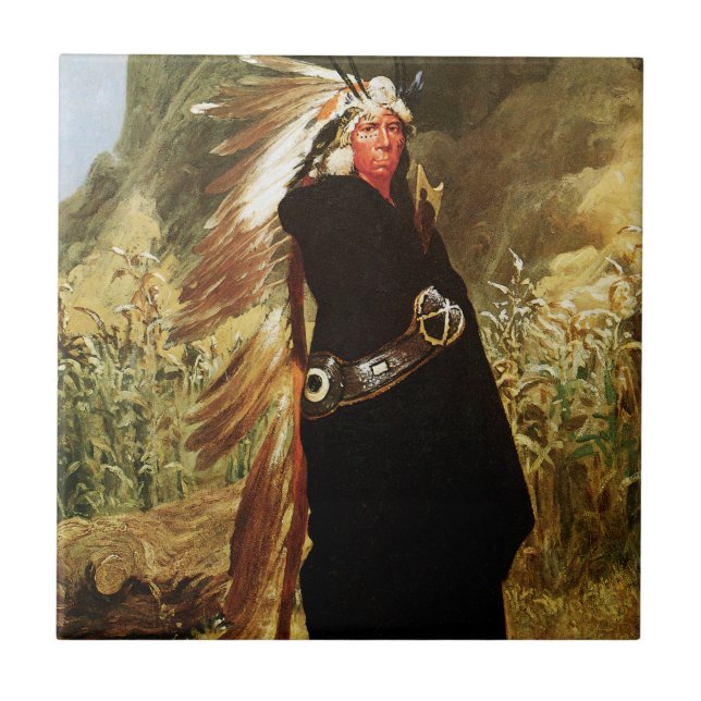 Portrait of an Indian Chief Tile (Front)