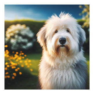Portrait of an Old English Sheepdog at Entardecer Photo Print