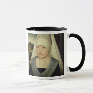 Portrait of an Old Woman (oil on panel) Mug