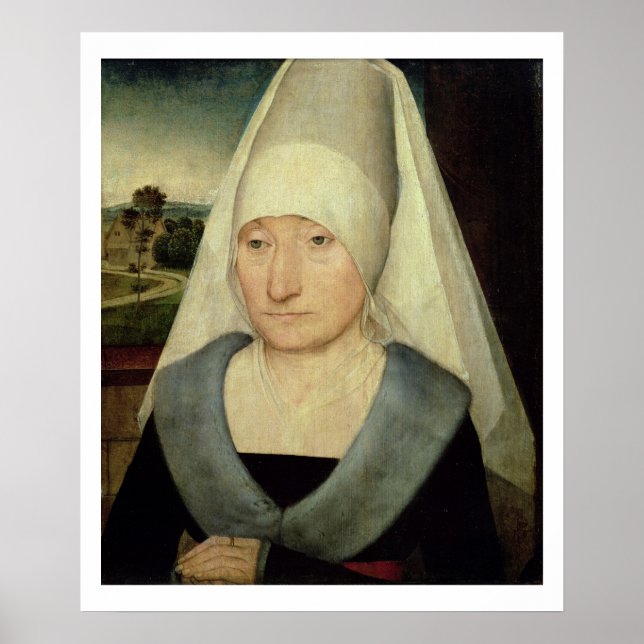 Portrait of an Old Woman (oil on panel) Poster (Front)