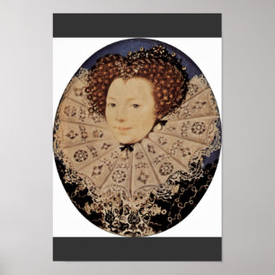 Portrait Of An Unknown Lady Oval By Nicholas Hilli Poster
