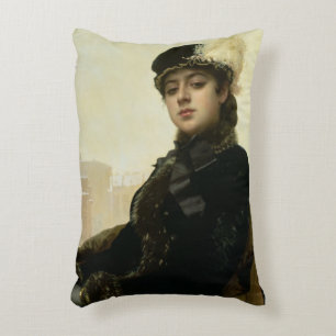 Portrait of an Unknown Woman, 1883 Accent Pillow