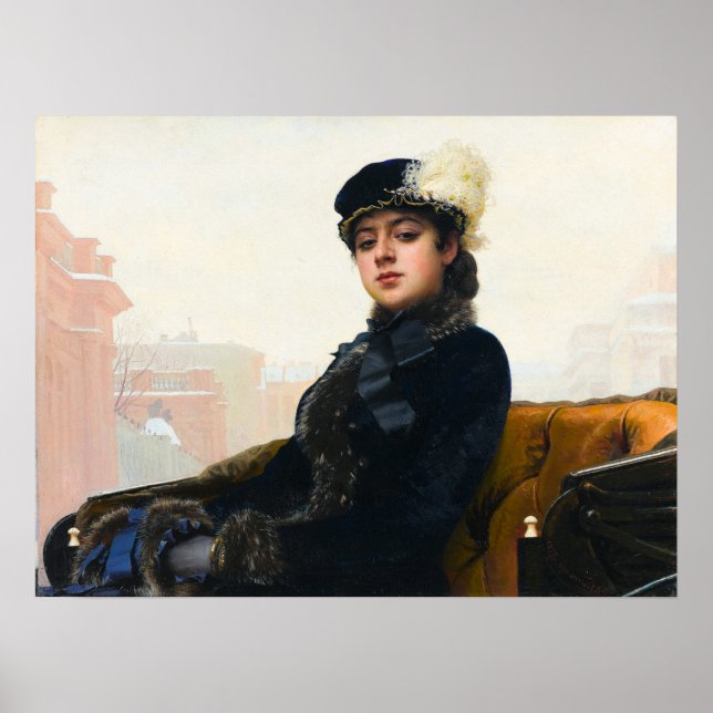 Portrait of an Unknown Woman by Ivan Kramskoi Poster (Front)