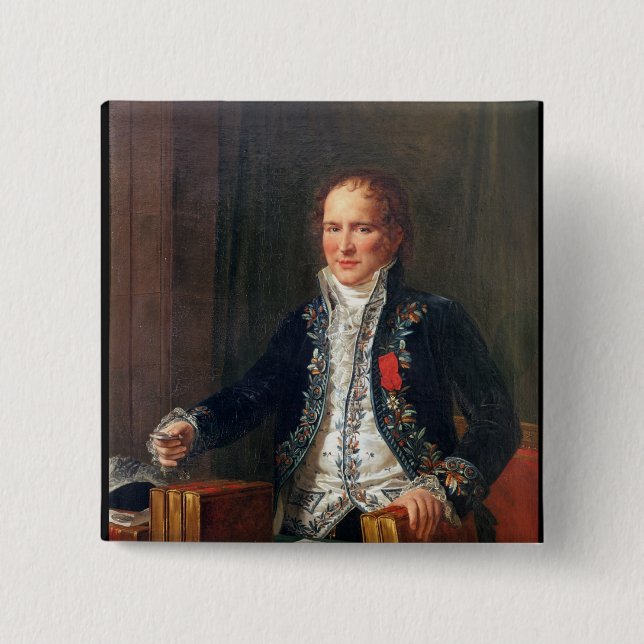 Portrait of Antoine Francois de Fourcroy 2 Inch Square Button (Front)